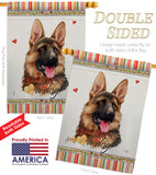 German Shepherd Happiness - Pets Nature Vertical Impressions Decorative Flags HG110190 Made In USA