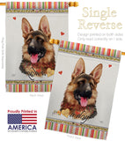 German Shepherd Happiness - Pets Nature Vertical Impressions Decorative Flags HG110190 Made In USA