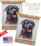 Labrador Happiness - Pets Nature Vertical Impressions Decorative Flags HG110193 Made In USA