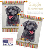 Labrador Happiness - Pets Nature Vertical Impressions Decorative Flags HG110193 Made In USA