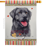 Labrador Happiness - Pets Nature Vertical Impressions Decorative Flags HG110193 Made In USA