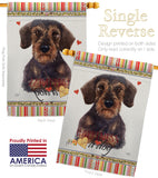 Miniature Dachshund Happiness - Pets Nature Vertical Impressions Decorative Flags HG110196 Made In USA
