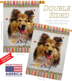Shetland Sheepdog Happiness - Pets Nature Vertical Impressions Decorative Flags HG110216 Made In USA