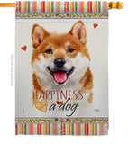 Shiba Inu Happiness - Pets Nature Vertical Impressions Decorative Flags HG110217 Made In USA