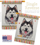 Siberian Husky Happiness - Pets Nature Vertical Impressions Decorative Flags HG110223 Made In USA