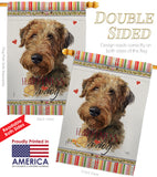 Welsh Terrier Happiness - Pets Nature Vertical Impressions Decorative Flags HG110231 Made In USA