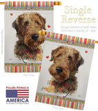 Welsh Terrier Happiness - Pets Nature Vertical Impressions Decorative Flags HG110231 Made In USA