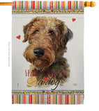 Welsh Terrier Happiness - Pets Nature Vertical Impressions Decorative Flags HG110231 Made In USA