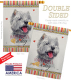Westie Happiness - Pets Nature Vertical Impressions Decorative Flags HG110232 Made In USA