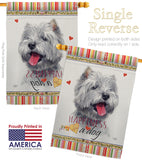 Westie Happiness - Pets Nature Vertical Impressions Decorative Flags HG110232 Made In USA