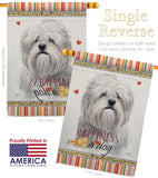 Lhasa Apso Happiness - Pets Nature Vertical Impressions Decorative Flags HG110236 Made In USA