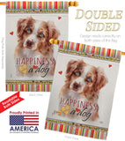 Red Australian Shepherd Happiness - Pets Nature Vertical Impressions Decorative Flags HG110241 Made In USA