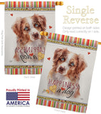 Red Australian Shepherd Happiness - Pets Nature Vertical Impressions Decorative Flags HG110241 Made In USA