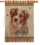 Red Australian Shepherd Happiness - Pets Nature Vertical Impressions Decorative Flags HG110241 Made In USA