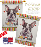 Gray Boston Terrier Happiness - Pets Nature Vertical Impressions Decorative Flags HG110242 Made In USA