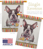 Gray Boston Terrier Happiness - Pets Nature Vertical Impressions Decorative Flags HG110242 Made In USA
