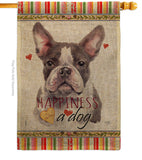 Gray Boston Terrier Happiness - Pets Nature Vertical Impressions Decorative Flags HG110242 Made In USA