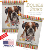 Brindle Boxer Happiness - Pets Nature Vertical Impressions Decorative Flags HG110243 Made In USA
