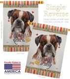 Brindle Boxer Happiness - Pets Nature Vertical Impressions Decorative Flags HG110243 Made In USA