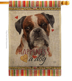 Brindle Boxer Happiness - Pets Nature Vertical Impressions Decorative Flags HG110243 Made In USA