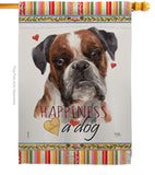 Brindle Boxer Happiness - Pets Nature Vertical Impressions Decorative Flags HG110243 Made In USA