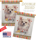 White Chihuahua Happiness - Pets Nature Vertical Impressions Decorative Flags HG110247 Made In USA