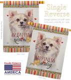 White Chihuahua Happiness - Pets Nature Vertical Impressions Decorative Flags HG110247 Made In USA