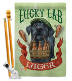 Lucky Lab Lager - Pets Nature Vertical Impressions Decorative Flags HG110102 Made In USA