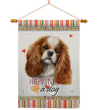 Comforter Spaniel Happiness - Pets Nature Vertical Impressions Decorative Flags HG110134 Made In USA