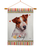 Jack Russell Terrier Happiness - Pets Nature Vertical Impressions Decorative Flags HG110136 Made In USA