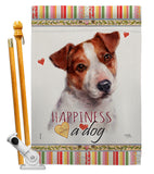 Jack Russell Terrier Happiness - Pets Nature Vertical Impressions Decorative Flags HG110136 Made In USA