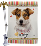 Russell Terrier Happiness - Pets Nature Vertical Impressions Decorative Flags HG110138 Made In USA
