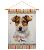 Russell Terrier Happiness - Pets Nature Vertical Impressions Decorative Flags HG110138 Made In USA