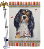 Cavalier Spaniel Happiness - Pets Nature Vertical Impressions Decorative Flags HG110155 Made In USA