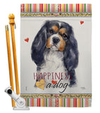 Cavalier Spaniel Happiness - Pets Nature Vertical Impressions Decorative Flags HG110155 Made In USA