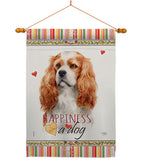 Cavalier King Spaniel Happiness - Pets Nature Vertical Impressions Decorative Flags HG110164 Made In USA