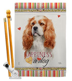 Cavalier King Spaniel Happiness - Pets Nature Vertical Impressions Decorative Flags HG110164 Made In USA