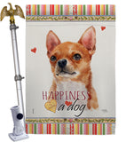 Shorthair Chihuahua Happiness - Pets Nature Vertical Impressions Decorative Flags HG110167 Made In USA