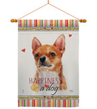 Shorthair Chihuahua Happiness - Pets Nature Vertical Impressions Decorative Flags HG110167 Made In USA