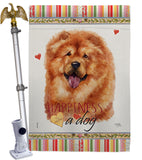 Chow Chow Happiness - Pets Nature Vertical Impressions Decorative Flags HG110169 Made In USA