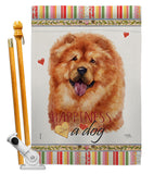 Chow Chow Happiness - Pets Nature Vertical Impressions Decorative Flags HG110169 Made In USA