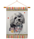 Havanese Happiness - Pets Nature Vertical Impressions Decorative Flags HG110185 Made In USA