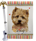 Cairn Terrier Happiness - Pets Nature Vertical Impressions Decorative Flags HG110189 Made In USA