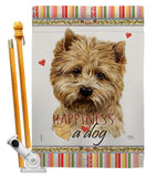 Cairn Terrier Happiness - Pets Nature Vertical Impressions Decorative Flags HG110189 Made In USA