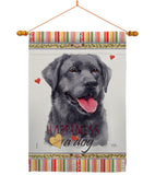 Labrador Happiness - Pets Nature Vertical Impressions Decorative Flags HG110193 Made In USA
