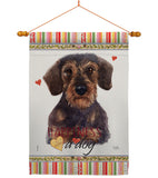 Miniature Dachshund Happiness - Pets Nature Vertical Impressions Decorative Flags HG110196 Made In USA