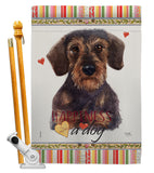 Miniature Dachshund Happiness - Pets Nature Vertical Impressions Decorative Flags HG110196 Made In USA