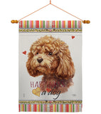 Poodle Happiness - Pets Nature Vertical Impressions Decorative Flags HG110207 Made In USA