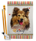 Shetland Sheepdog Happiness - Pets Nature Vertical Impressions Decorative Flags HG110216 Made In USA