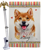 Shiba Inu Happiness - Pets Nature Vertical Impressions Decorative Flags HG110217 Made In USA